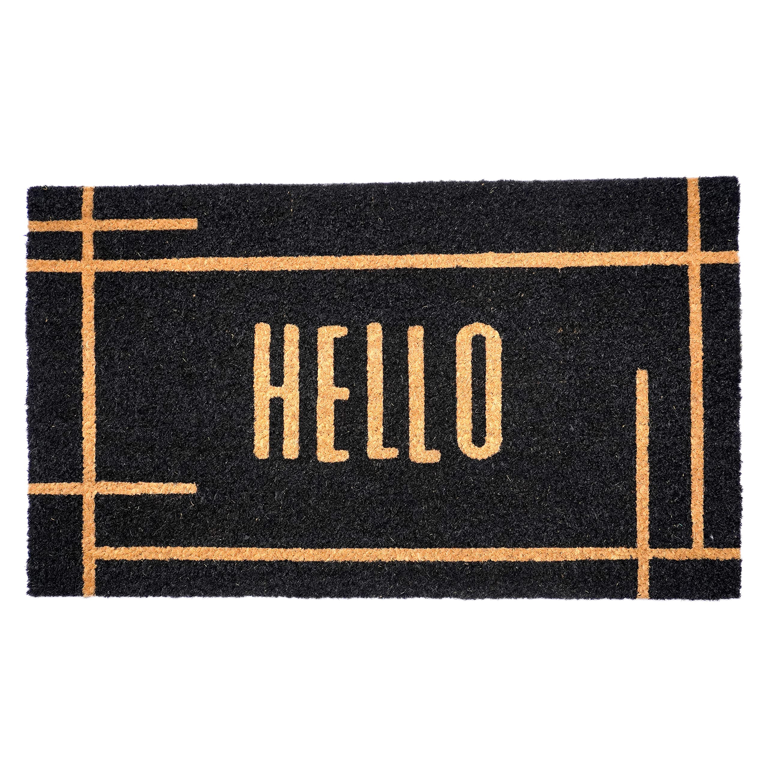 Calloway Mills 107393672 Modern Black Hello Doormat 36 x 72 (36 x 72)