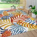 JONATHAN Y Tropics Palm Leaves Indoor Outdoor Area Rug 3X5 Cream/Orange, Boho for Backyard, Patio, Porch, Easy-Cleaning, High Tr