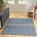 Nourison Positano Indoor/Outdoor Navy Blue 6 x 9 Area Rug, Easy Cleaning, Non Shedding, Bed Room, Living Room, Dining Room, De