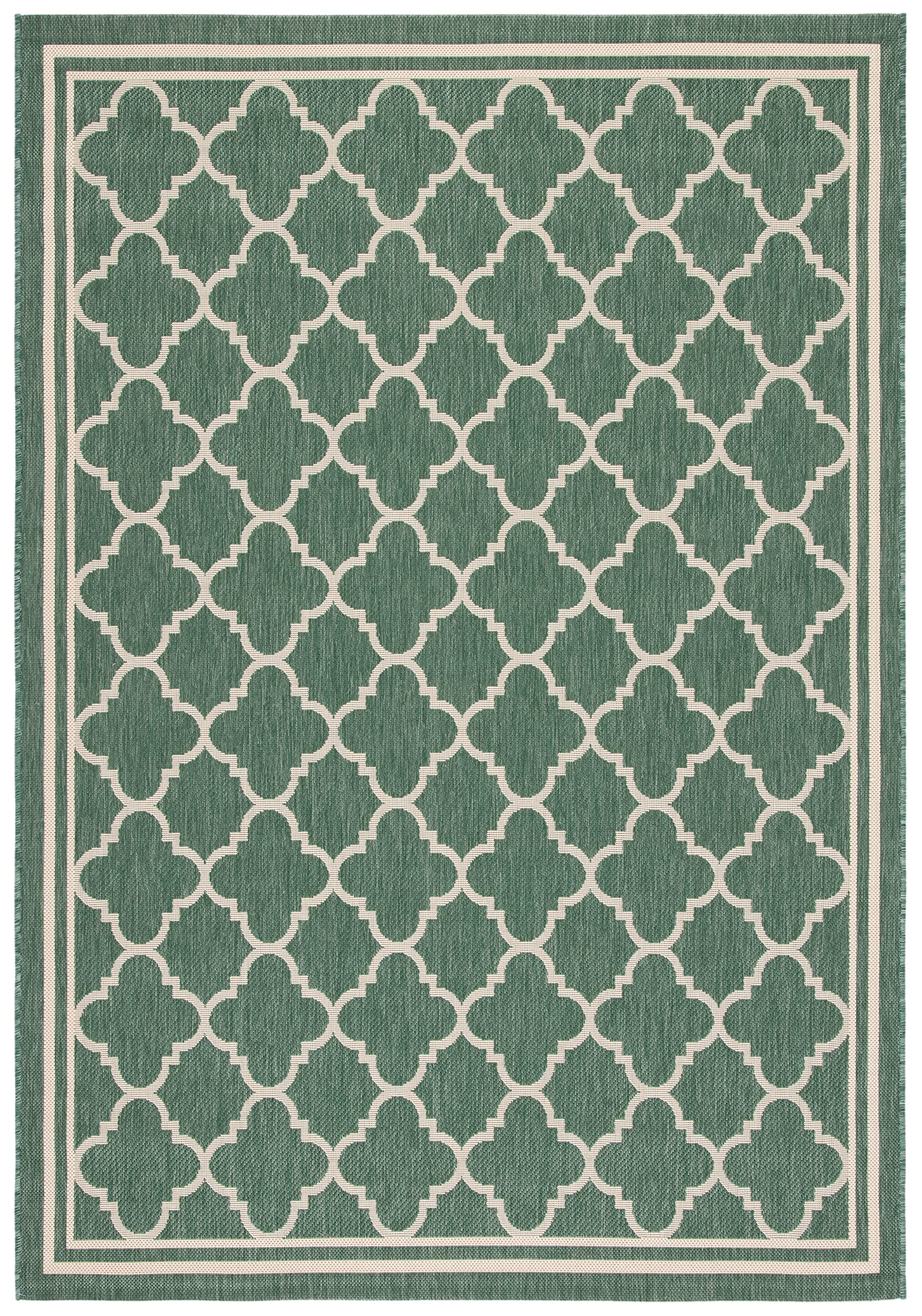 SAFAVIEH Courtyard Collection 2 x 37 Dark Green/Beige CY6918 Moroccan Trellis Geometric Indoor/ Outside Waterproof Easy cleans