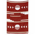 Maroon and Tan Mexican Blanket by Laguna Beach Textile Co - Beach, Yoga, Camping, or Decorative Throw Blanket - Traditional Hand