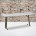 EMMA + OLIVER 6-Foot Rectangular White Plastic Folding Table with Locking Legs for Training or Seminars