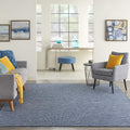Nourison Positano Indoor-Outdoor Navy Blue 9 x 12 Area Rug, Easy Cleaning, Non Shedding, Bed Room, Living Room, Dining Room, B