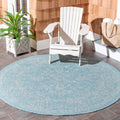 SAFAVIEH Courtyard Collection 71 Round Aqua/Grey CY8680 Indoor/ Outside Waterproof Easy cleansingPatio Backyard Mudroom Area Ma