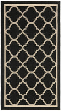 SAFAVIEH Courtyard Collection 2 x 37 Black/Beige CY6918 Trellis Indoor/ Outdoor Waterproof Easy Cleaning Patio Backyard Accent