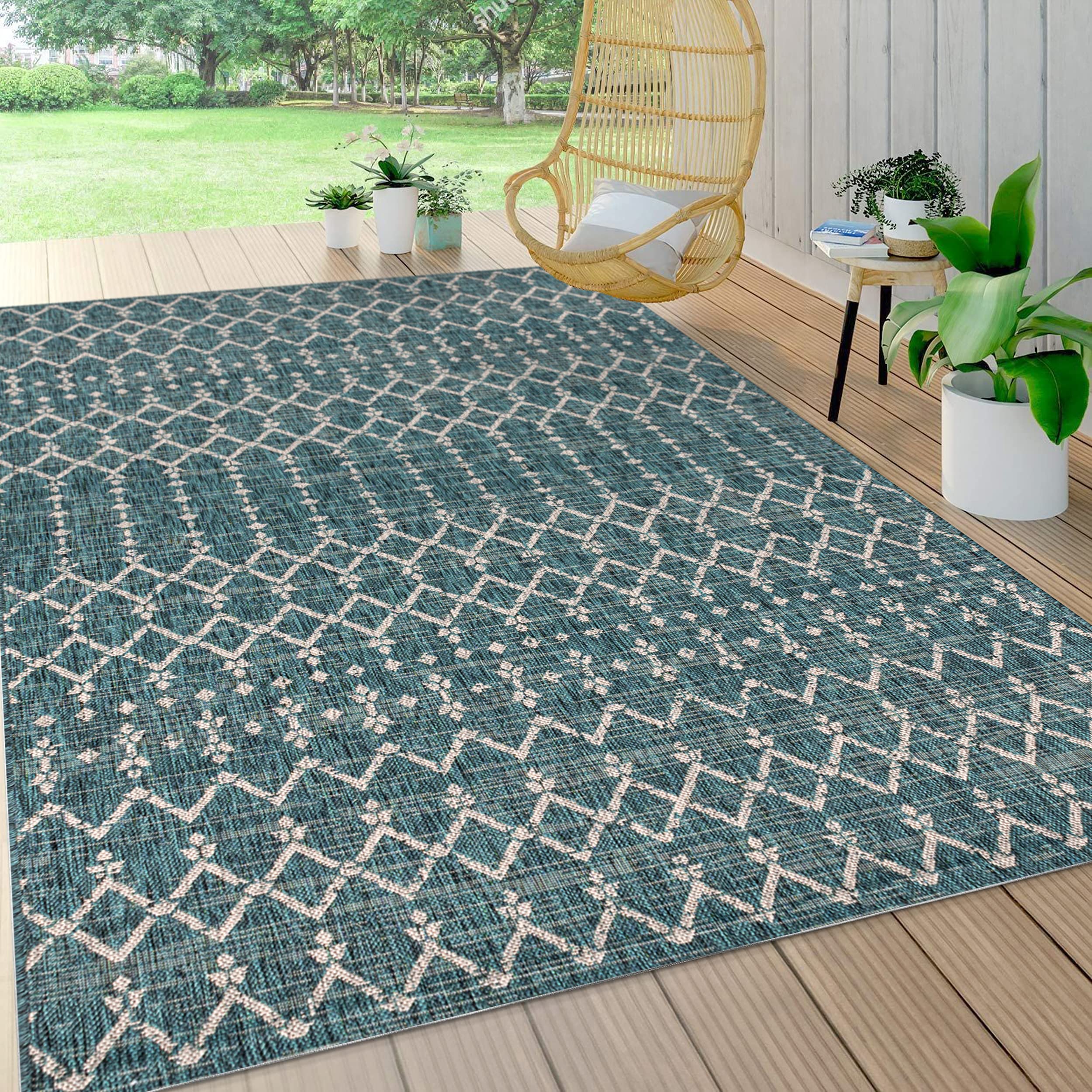 JONATHAN Y SMB108C-9 Ourika Moroccan Geometric Textured Weave Indoor Outdoor Area Rug, Bohemian, Rustic, Scandinavian Easy Clean