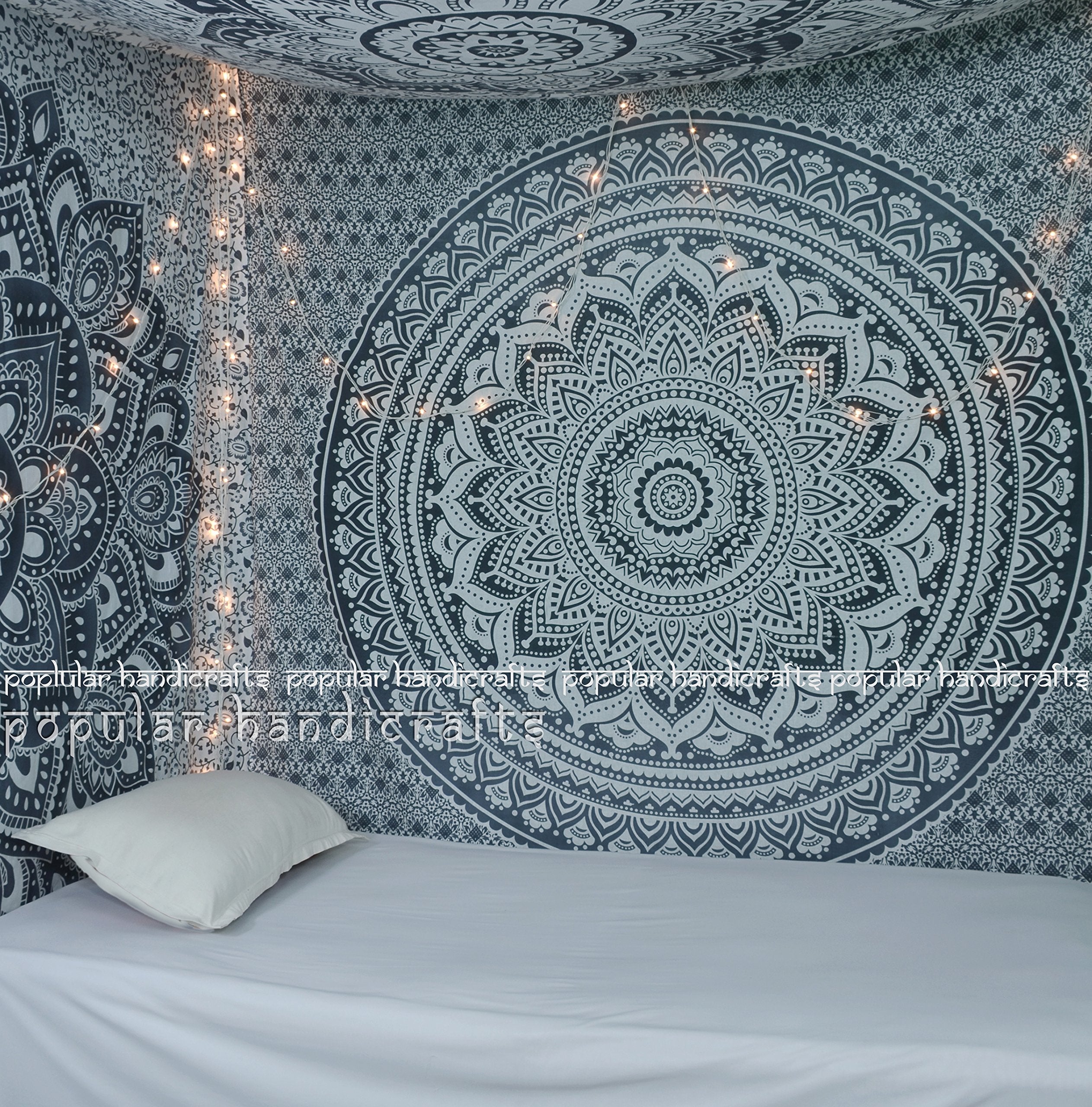 Popular Handicrafts Tapestry Wall Hanging Hippie Ombre Mandala Bohemian Hippy Intricate Indian Tapestries Bedspread 54 x 60 Inch