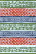 BalajeesUSA Outdoor Rugs 9x12 ft Large Plastic Patio Green, Orange Affordable Multipurpose Woven Plastic Straw All-Weather Water