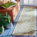 SAFAVIEH Courtyard Collection Runner Rug - 23 x 10, Natural & Olive, Scroll Design, Non-Shedding & Easy Care, Indoor/Outdoor &