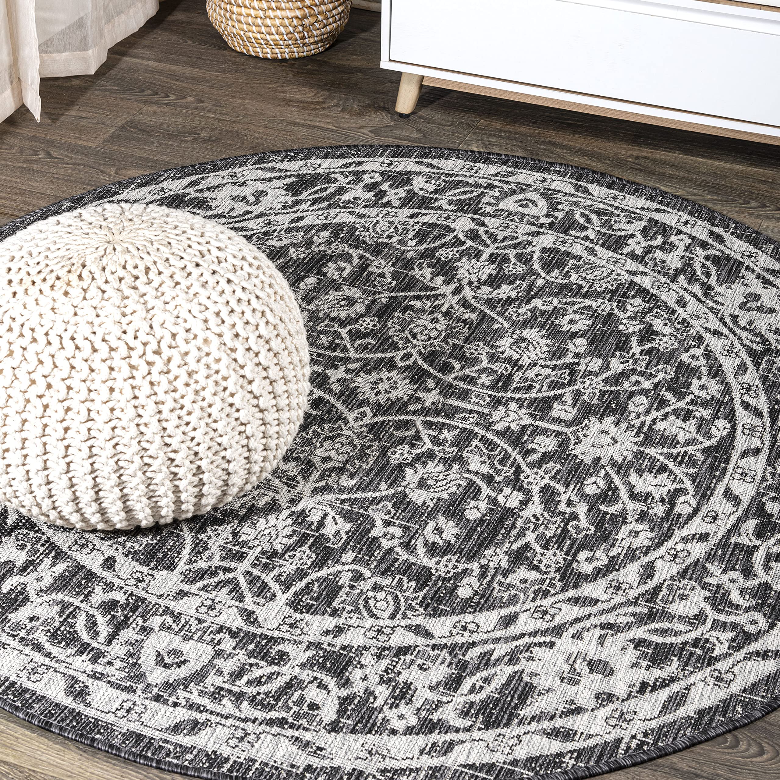 JONATHAN Y SMB103C-5R Palazzo Vine and Border Textured Weave Indoor Outdoor Area-Rug Coastal Bohemian Rustic Glam Easy-Cleaning 
