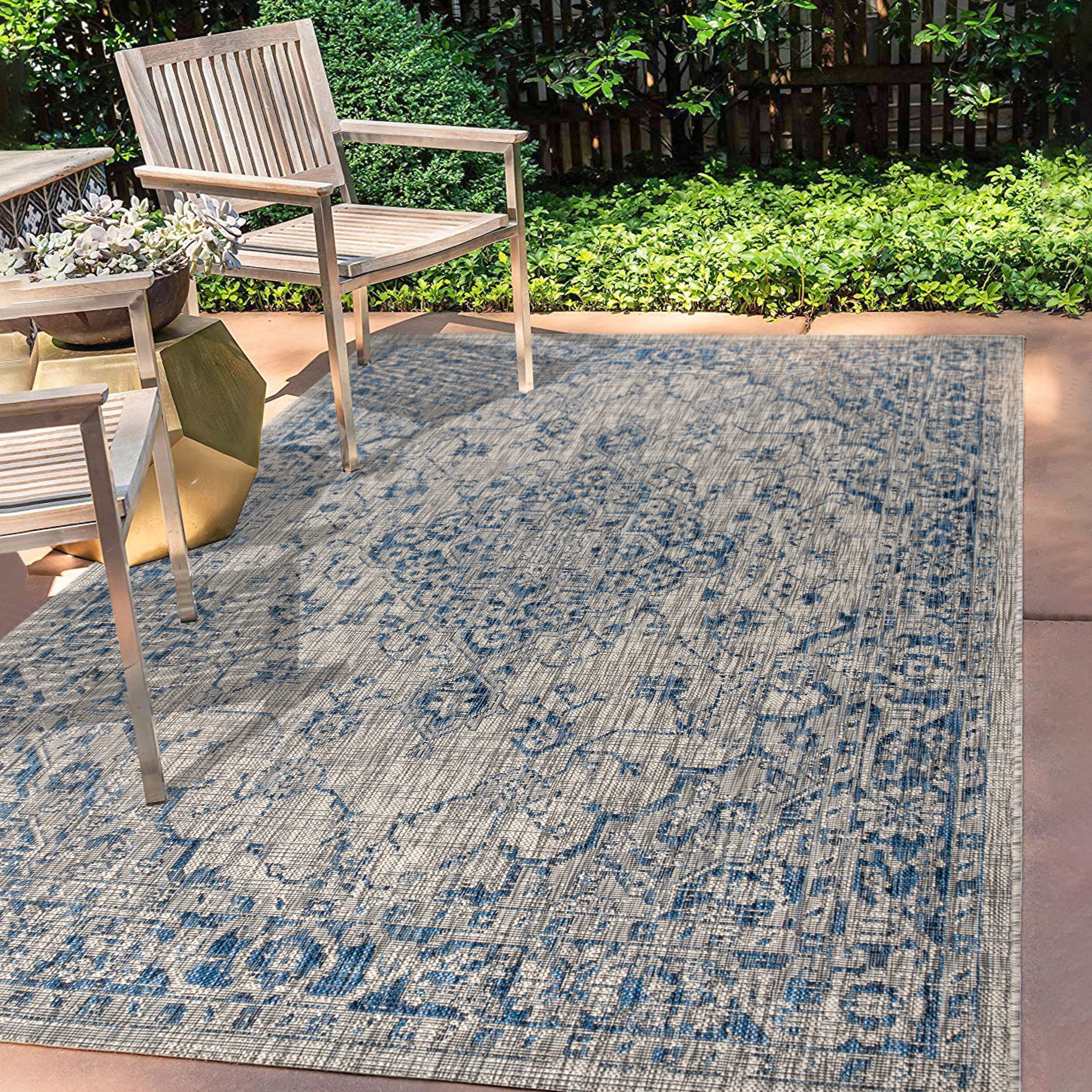JONATHAN Y SMB102B-4 Rozetta Boho Medallion Textured Weave Indoor Outdoor Area -Rug Coastal Bohemian Rustic Glam Easy -Cleaning 