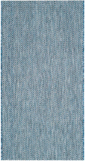SAFAVIEH Courtyard Collection Accent Rug - 23 x 5, Navy & Grey, Non-Shedding & Easy Care, Indoor/Outdoor & Washable-Ideal for 