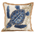 SARO LIFESTYLE Neptunian Collection Cotton Throw Pillow, 20, Sea Turtle
