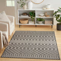 Nourison Positano Indoor/Outdoor Charcoal 7 x 10 Area Rug, Easy Cleaning, Non Shedding, Bed Room, Living Room, Dining Room, De