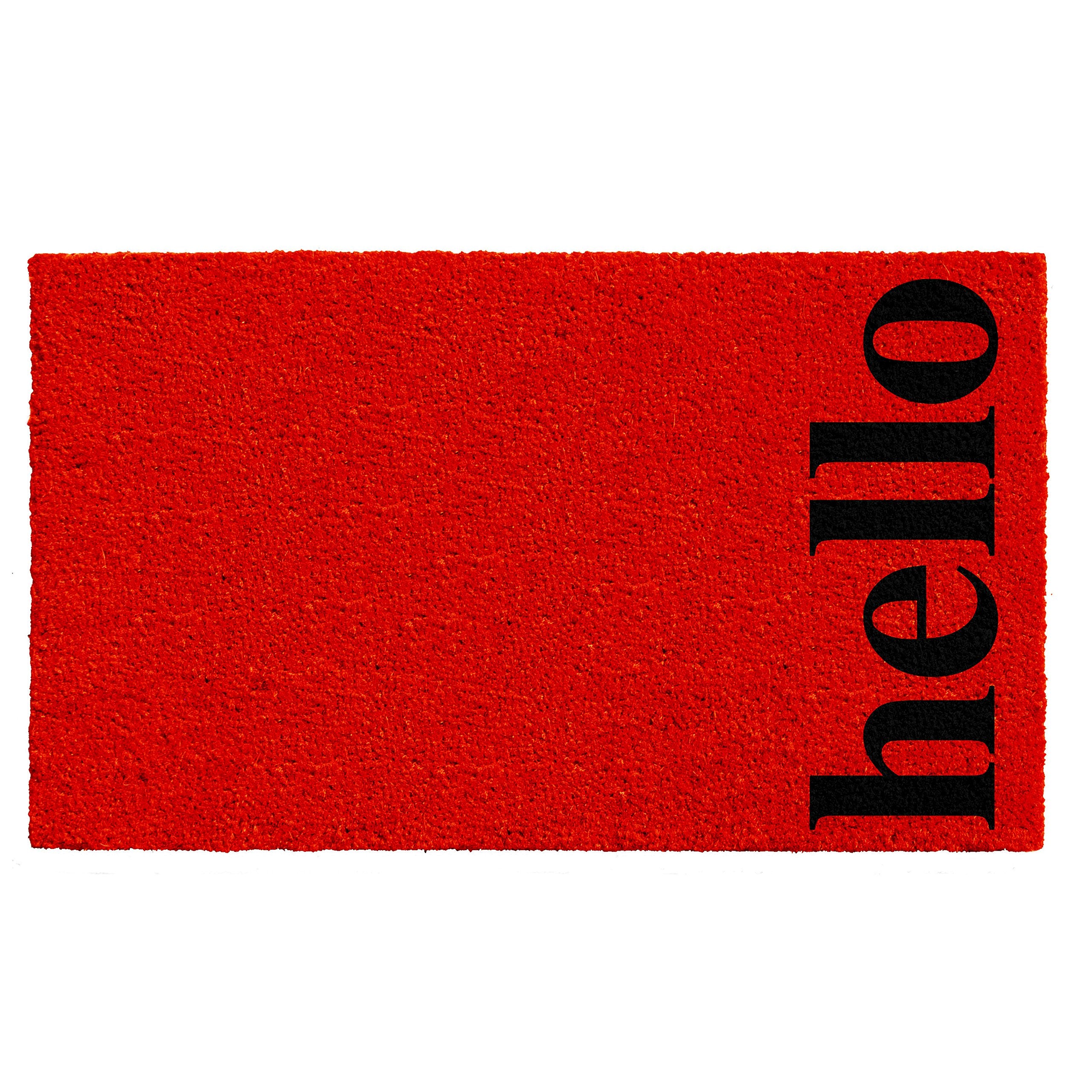 Calloway Mills 102651729RBB Vertical Hello Doormat, Red/Black, 17 x 29