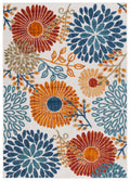 SAFAVIEH Cabana Collection Accent Rug - 2 x 4, Creme & Red, Floral Design, Non-Shedding & Easy Care, Indoor/Outdoor & Washable
