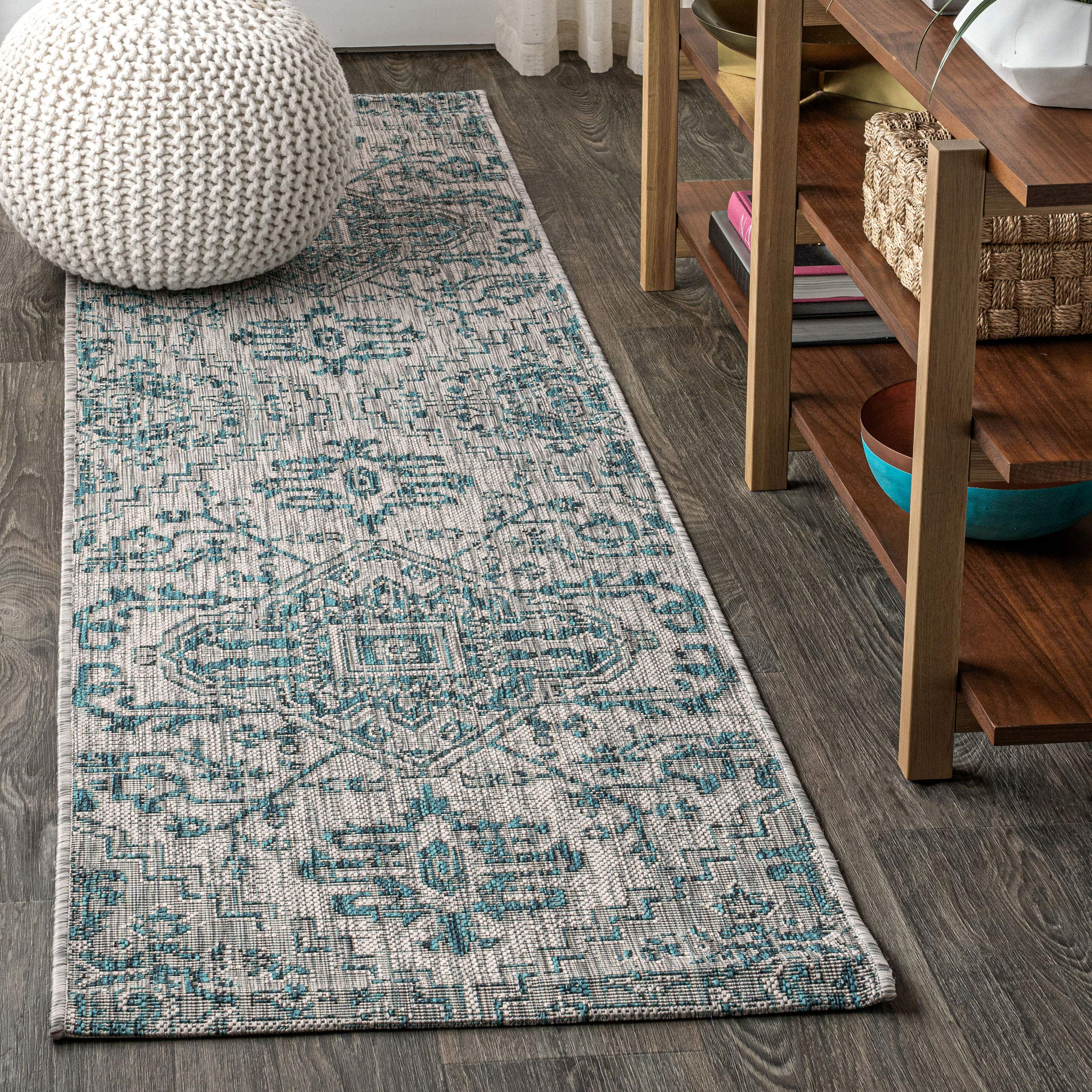 JONATHAN Y SMB105C-210 Estrella Bohemian Medallion Textured Weave Indoor Outdoor Area-Rug Coastal Bohemian Rustic Glam Easy-Clea