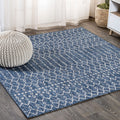 JONATHAN Y SMB108B-8SQ Ourika Moroccan Geometric Textured Weave Indoor/Outdoor Area Rug, Bohemian, Scandinavian for Bedroom, Kit