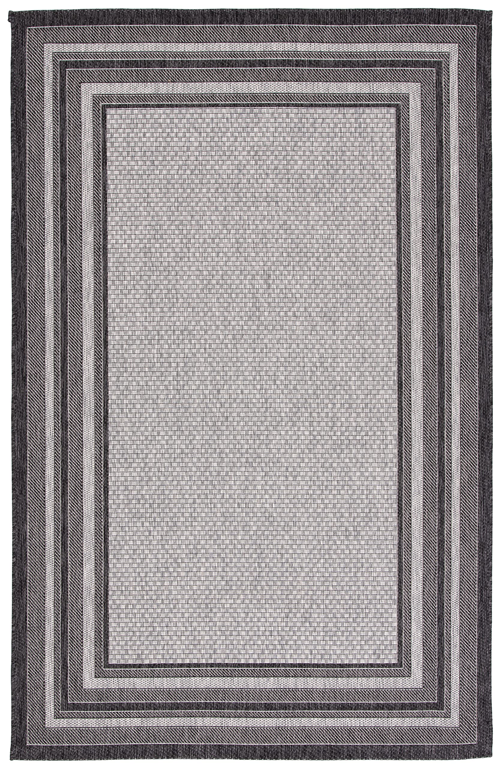 SAFAVIEH Courtyard Collection 2 x 37 Light Grey/Black CY8475 Indoor/ Outdoor Patio Backyard Mudroom Accent Rug