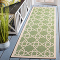 SAFAVIEH Courtyard Collection Runner Rug - 23 x 10, Green & Beige, Non-Shedding & Easy Care, Indoor/Outdoor & Washable-Ideal f