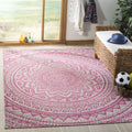 SAFAVIEH Courtyard Collection 32.4 x 60 Light Grey/Fuchsia CY8734 Indoor/ Outdoor Waterproof Easy Cleaning Patio Backyard Mudroo