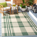 SAFAVIEH Courtyard Collection 710 Square Green/Beige CY6201 Indoor/Outdoor Non-Shedding Easy Cleaning Patio Backyard Porch Deck