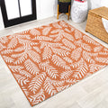 JONATHAN Y SMB119E-5SQ Nevis Palm Frond Indoor Outdoor Area Rug, Coastal Casual Country & Floral Easy Cleaning,Bedroom,Kitchen,B