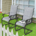 NUU GARDEN Outdoor Patio Dining Chairs Set of 2, Padded Textilene High Back Patio Chairs,All Weather Breathable Spring Motion Te