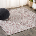 JONATHAN Y SMB105A-3SQ Estrella Bohemian Medallion Textured Weave Red/Taupe 3 Square Indoor/Outdoor Area Rug, Pet Friendly, Non