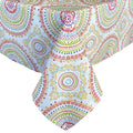 Newbridge Circle Stitch Contemporary Print Indoor/Outdoor Soil Resistant Fabric Tablecloths (60 x 120 Oblong, Multi)