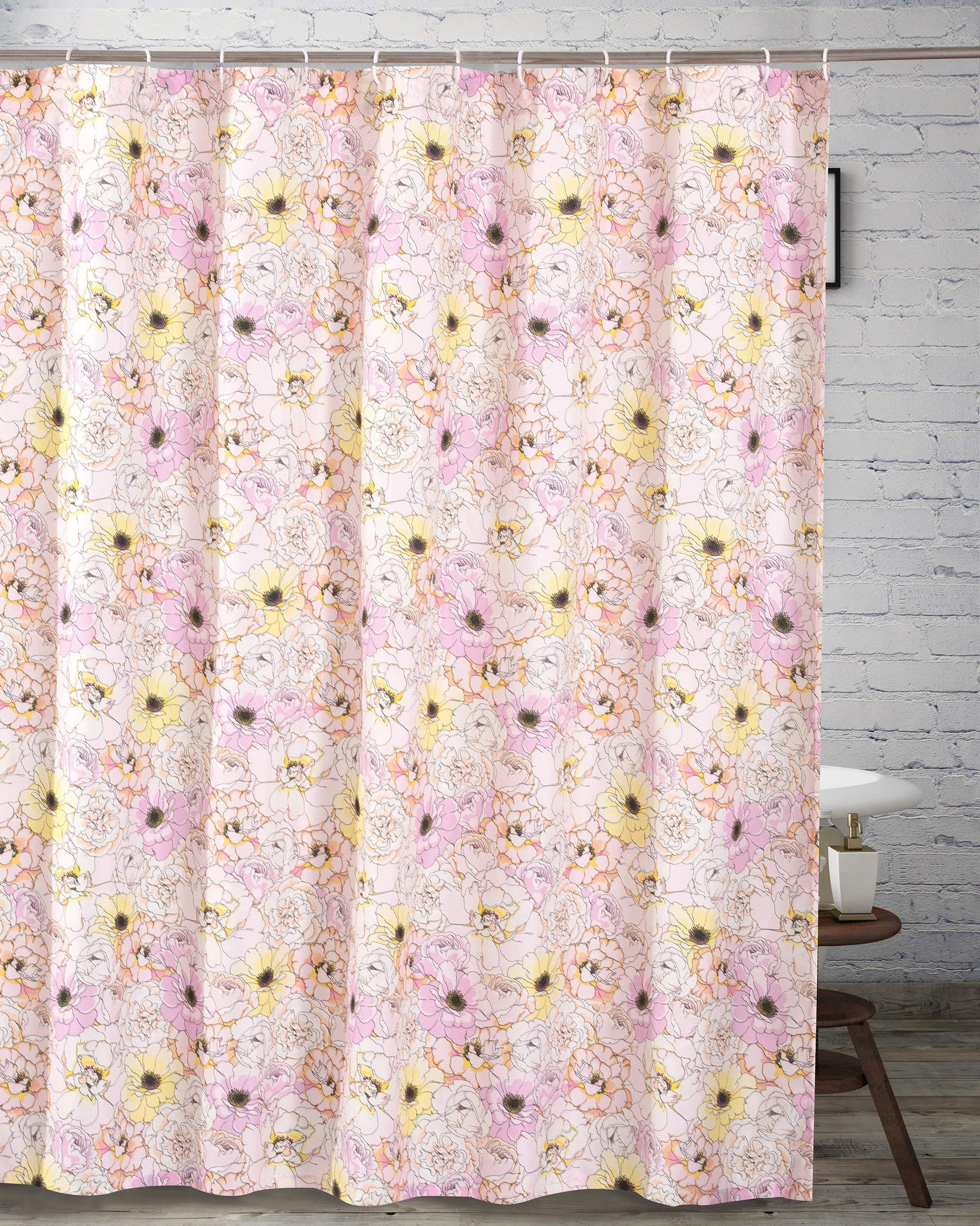 Greenland Home Fashions Fabric Sensations Shower Curtain, Stylish Bathroom Decor, Machine Washable, 72 inches x 72 inches, Misty