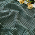 EMME Cotton Muslin Twin XL Blanket Breathable Gauze Soft Lightweight Blankets Adults Gifts for Women (Heather Forest Green, 66 x