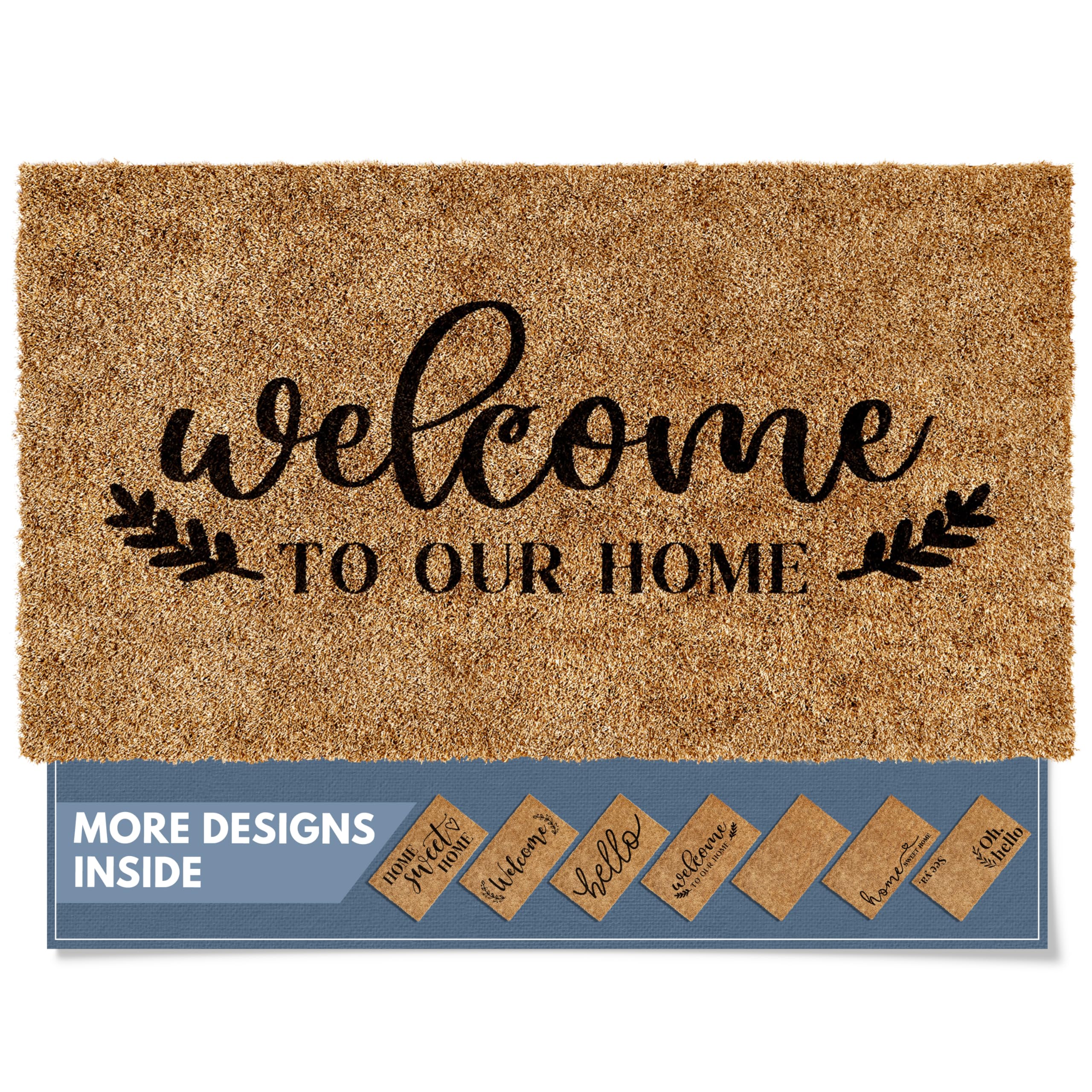 Barnyard Designs Doormat Welcome Mat for Outdoors, Large Front Door Entrance Mat, 30x17, Brown (Welcome to Our Home)