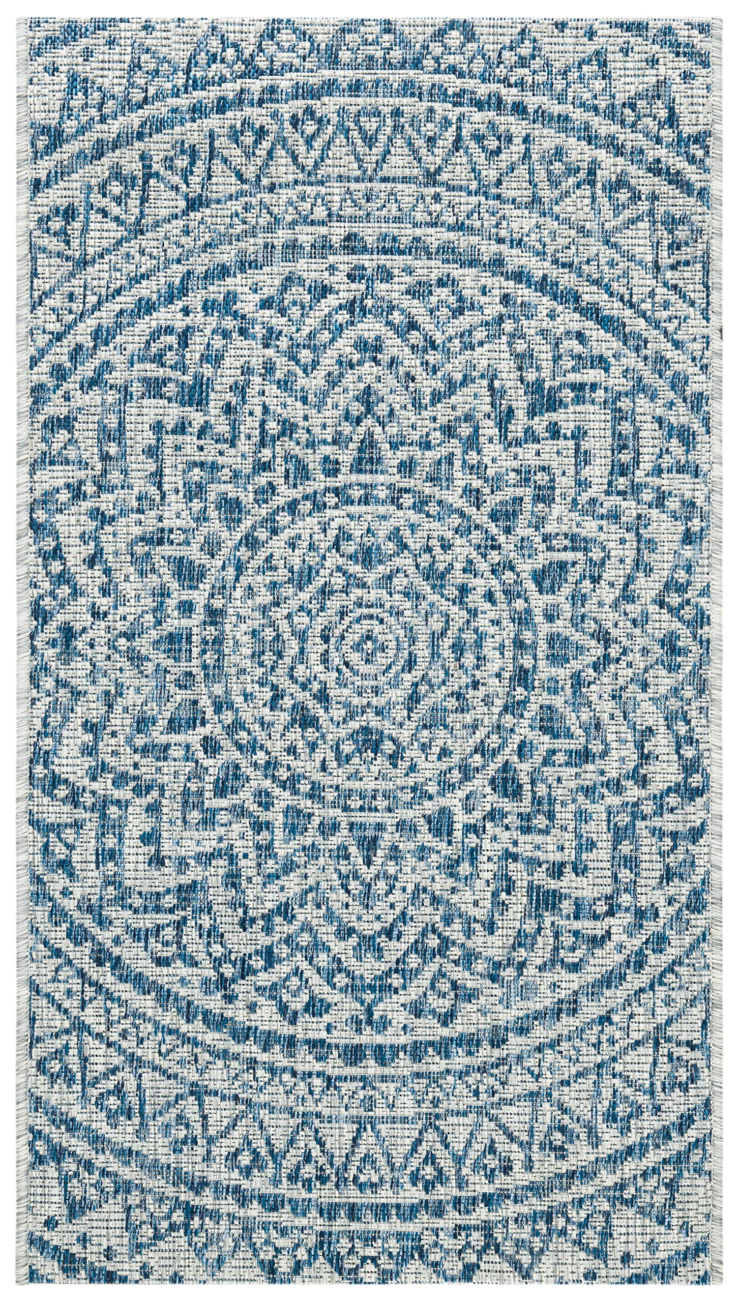 SAFAVIEH Courtyard Collection 2 x 37 Grey/Blue CY8734 Indoor/ Outdoor Patio Backyard Mudroom Accent Rug