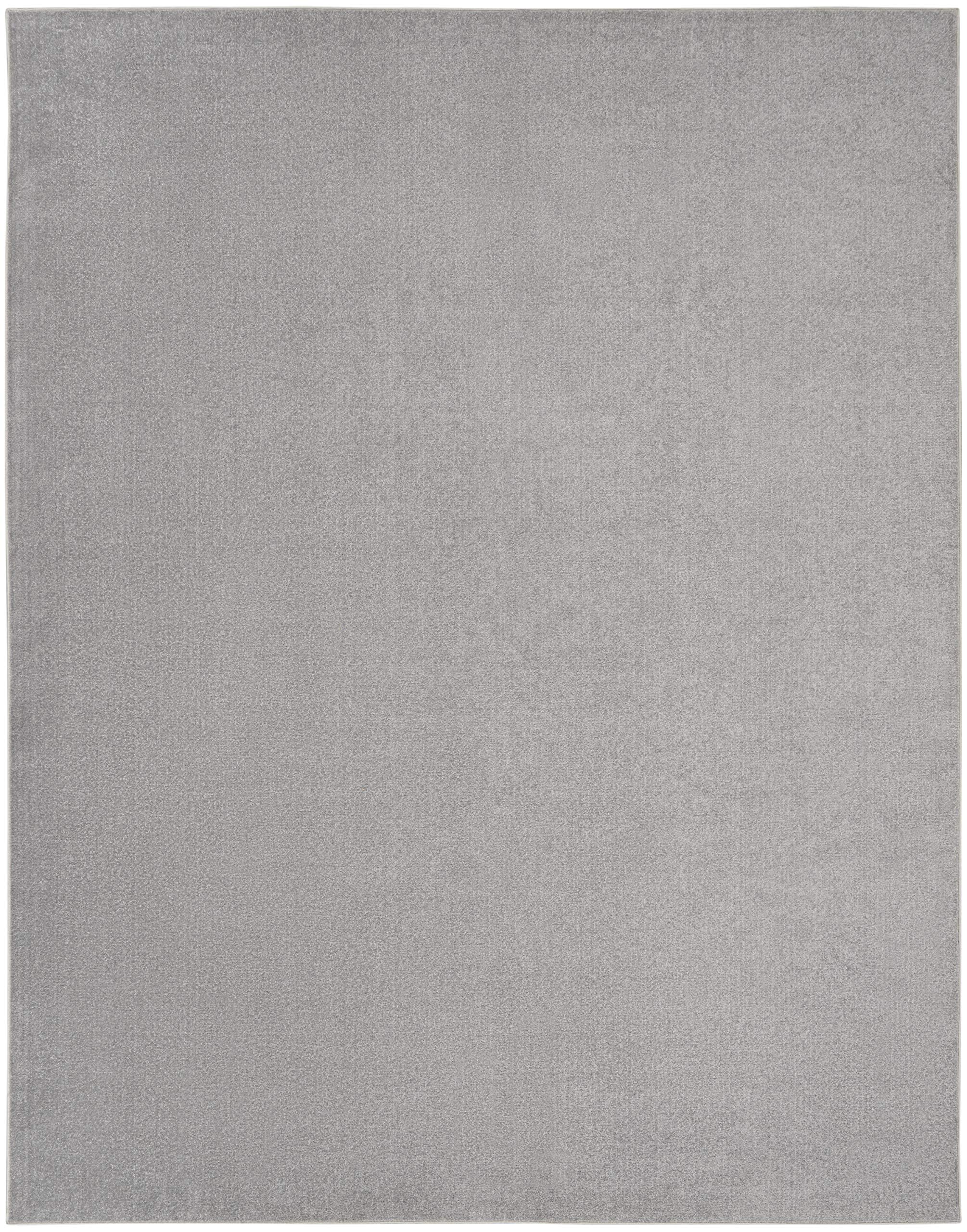 Nourison Essentials Indoor/Outdoor Silver Grey 8 x 10 Area Rug, Easy Cleaning, Non Shedding, Bed Room, Living Room, Dining Roo