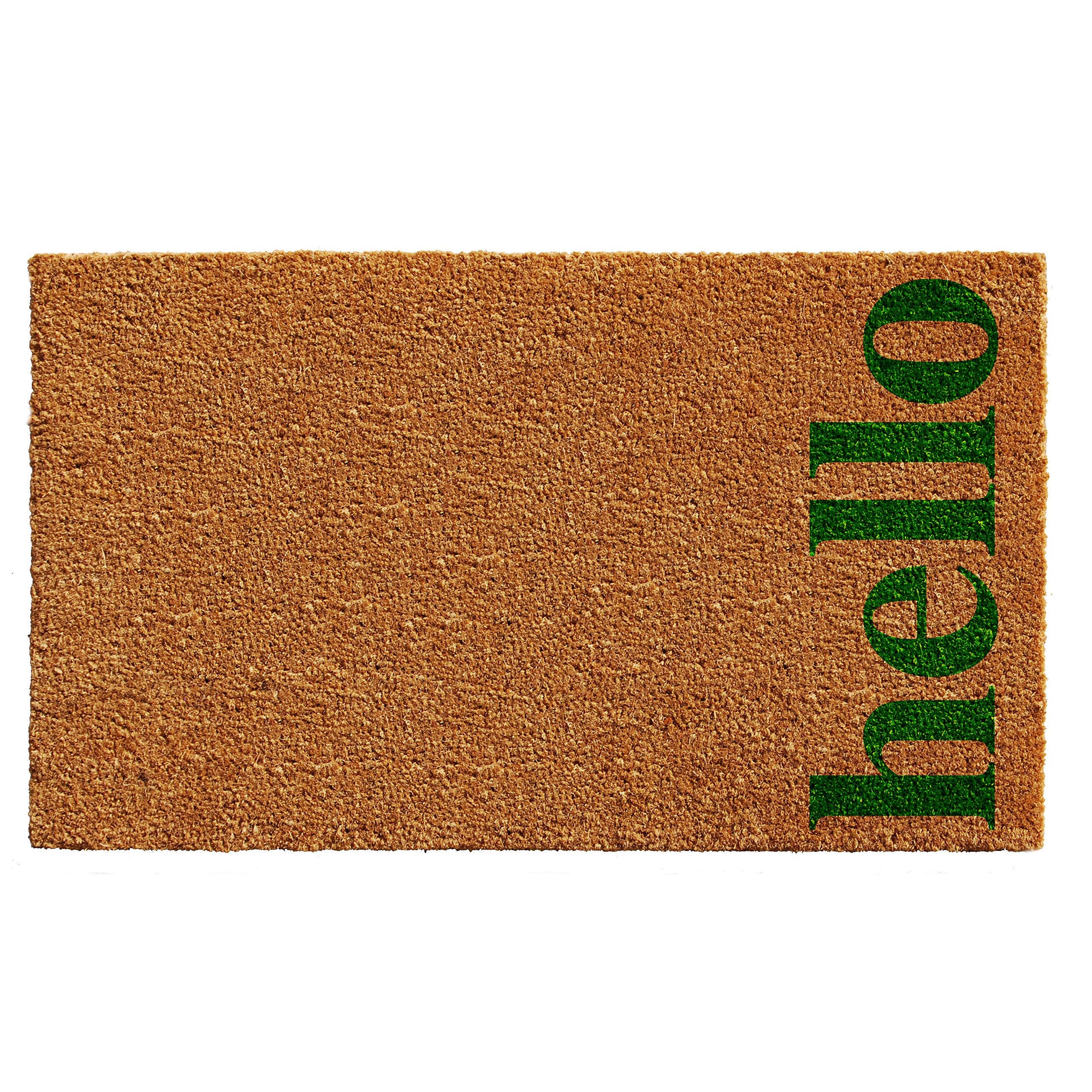 Calloway Mills 102632436NGB Vertical Hello Doormat, 24 x 36, Natural/Green