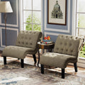 Yongqiang Accent Chairs Set of 2 Modern Armless Living Room Bedroom Side Chairs Button Tufted Upholstered Leisure Chair with Woo
