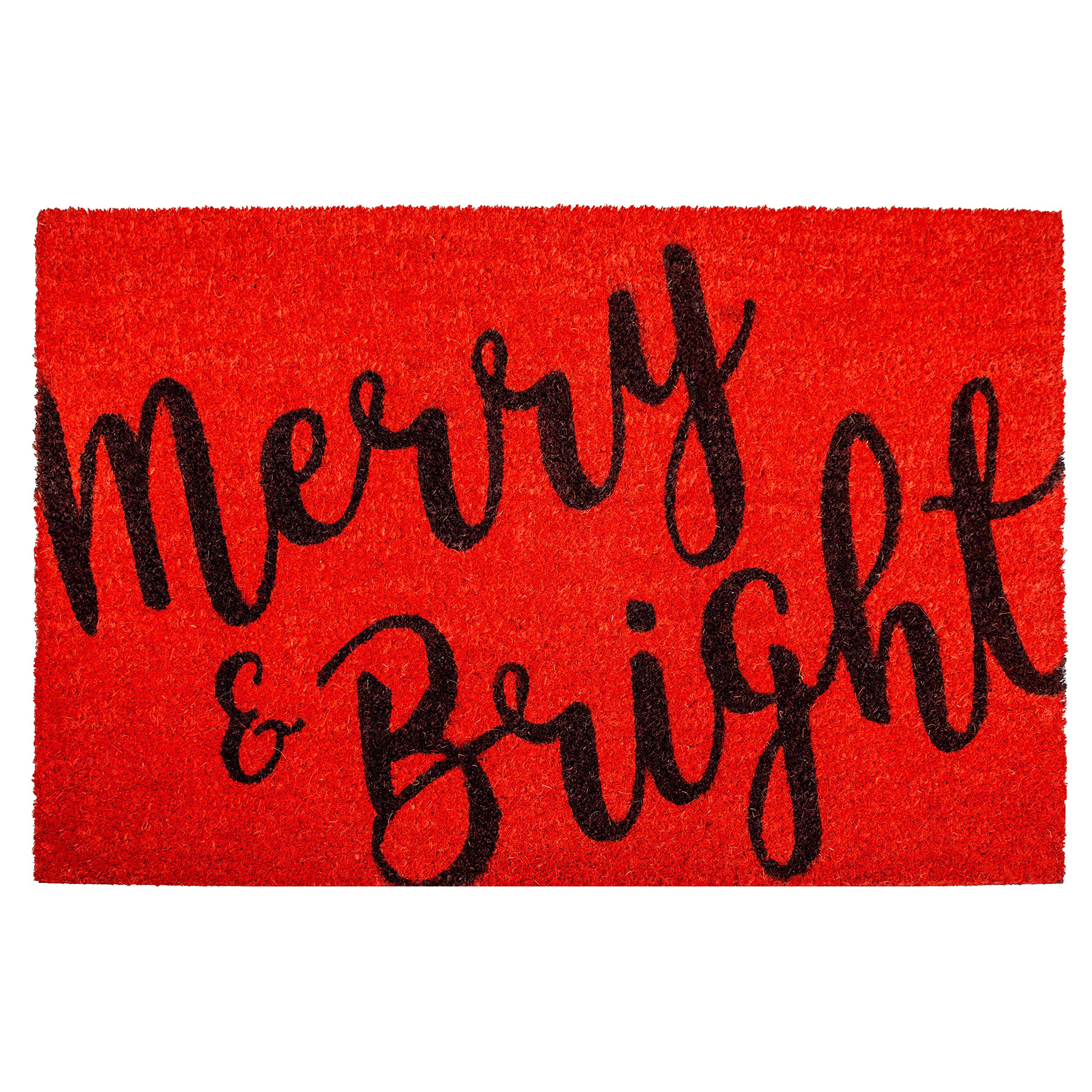 Calloway Mills 104972436 Merry & Bright Doormat, 24 x 36, Red/Black