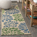 JONATHAN Y SMB110B-5SQ Zinnia Modern Floral Textured Weave Indoor Outdoor Area Rug Bohemian Coastal Easy Cleaning Bedroom Kitche