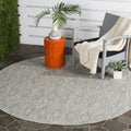 SAFAVIEH Courtyard Collection Area Rug - 53 Round, Grey & Grey, Non-Shedding & Easy Care, Indoor/Outdoor & Washable-Ideal for P