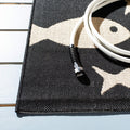 SAFAVIEH Courtyard Collection Accent Rug - 2 x 37, Black & Beige, Non-Shedding & Easy Care, Indoor/Outdoor & Washable-Ideal fo