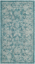 SAFAVIEH Courtyard Collection 2 x 37 Turquoise CY8680 Indoor/ Outdoor Waterproof Easy Cleaning Patio Backyard Mudroom Accent R