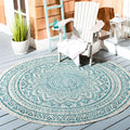 SAFAVIEH Courtyard Collection 80.4 x 80.4 Grey / Teal CY8734 Indoor-Outdoor Waterproof Easy-Cleaning Patio Backyard Mudroom Area