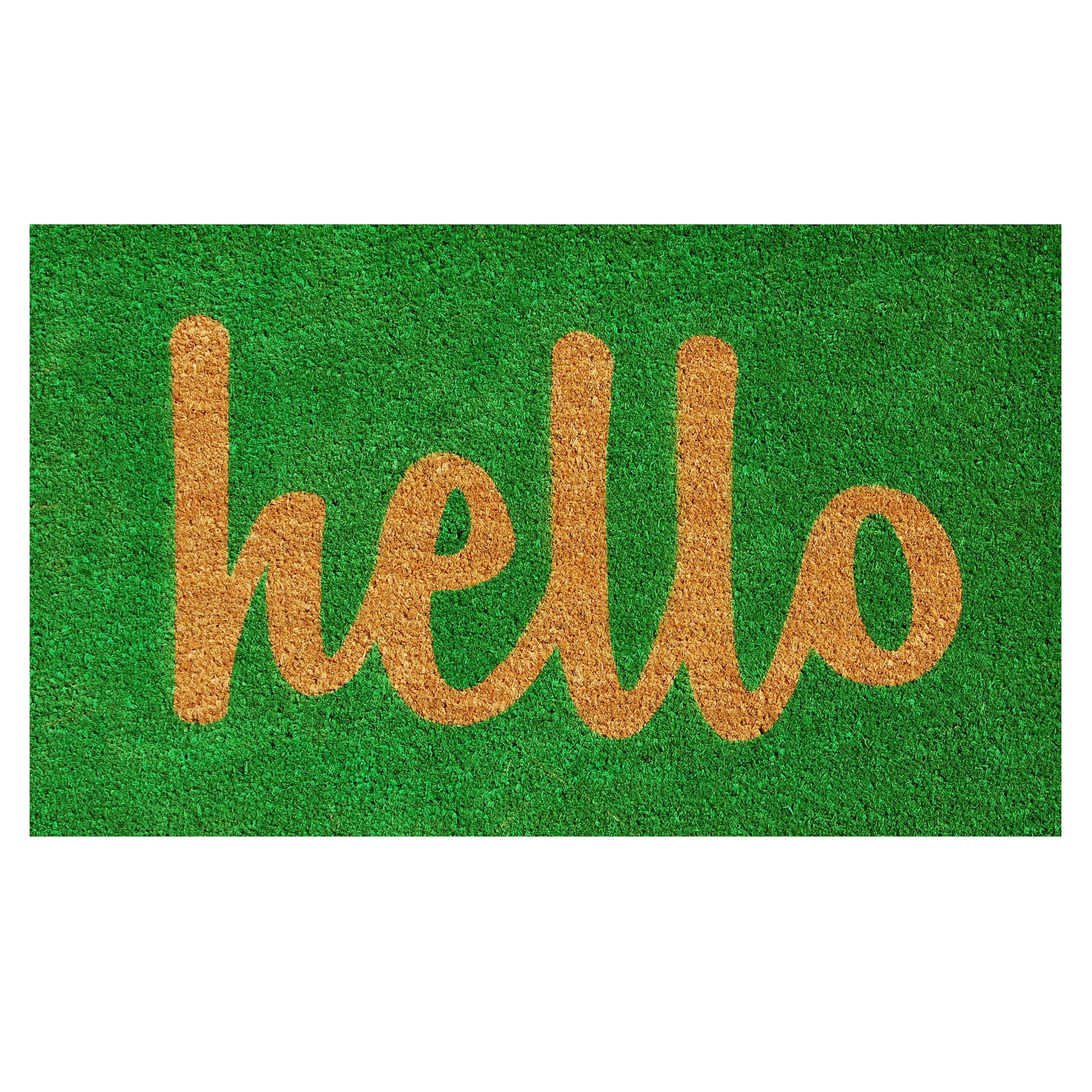 Calloway Mills 100262436GNS Hello Doormat Green/Natural Script, 24 x 36