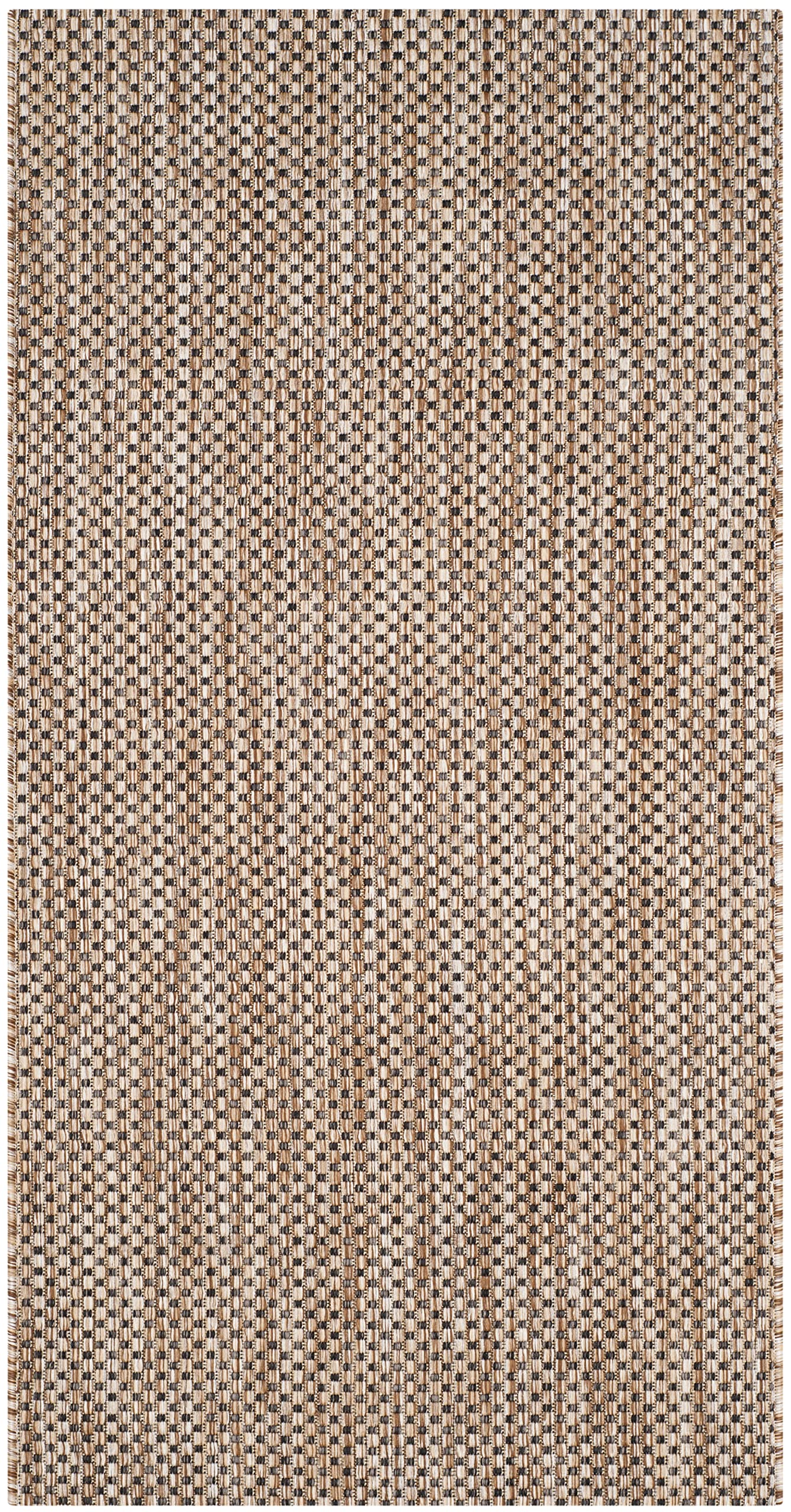 Safavieh Courtyard Collection Accent Rug - 23 x 5, Natural & Black, Non-Shedding & Easy Care, Indoor/Outdoor & Washable-Ideal 