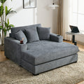 Merax Modern Upholstered Indoor Chaise Lounge with Pillows, Charge Station & Cup Holders, Single Sofa Couch with Armrest and Soi