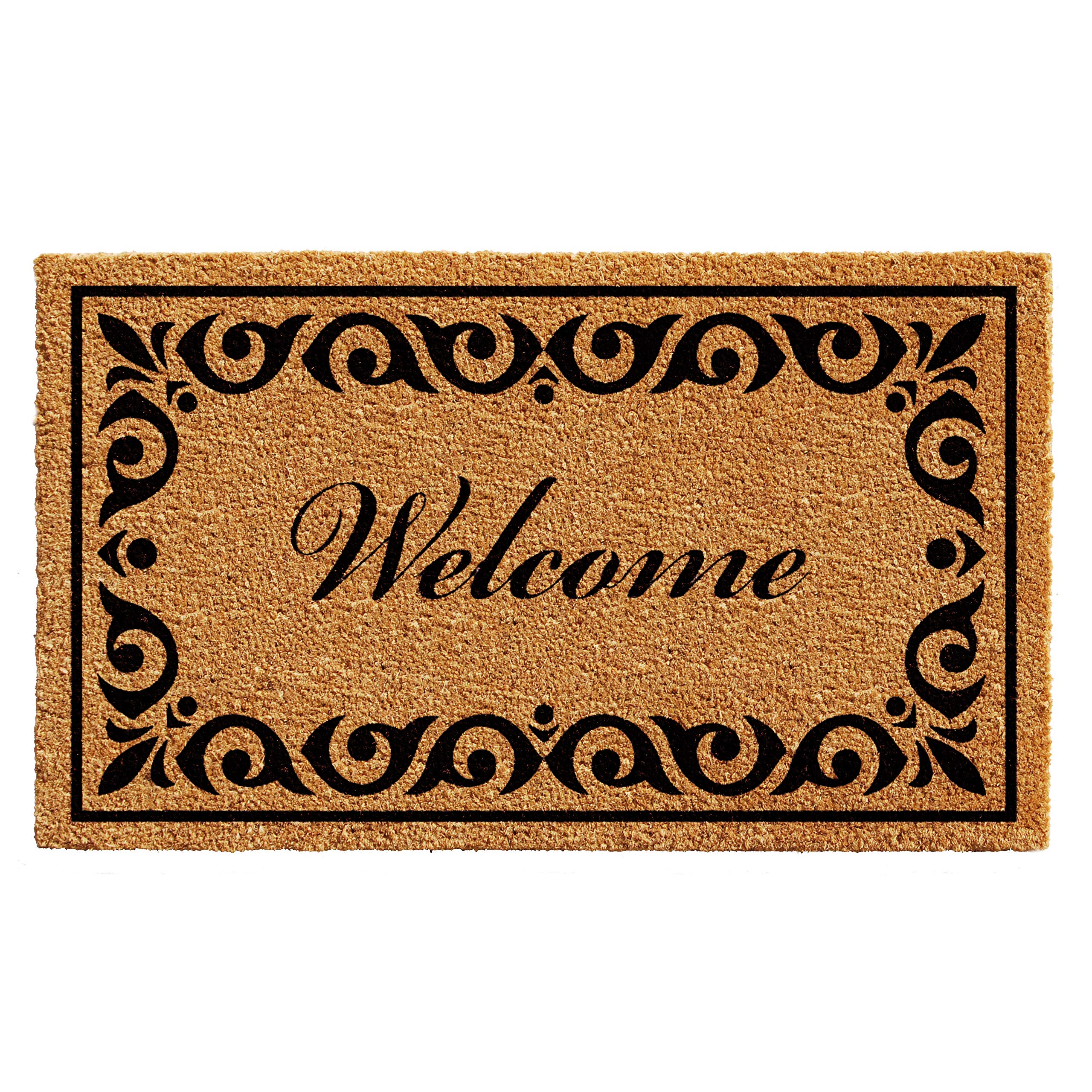 Calloway Mills 102242436 Breaux Welcome Doormat, 24 x 36, Natural/Black