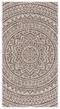SAFAVIEH Courtyard Collection Accent Rug - 23 x 5, Light Beige & Light Brown, Non-Shedding & Easy Care, Indoor/Outdoor & Washa