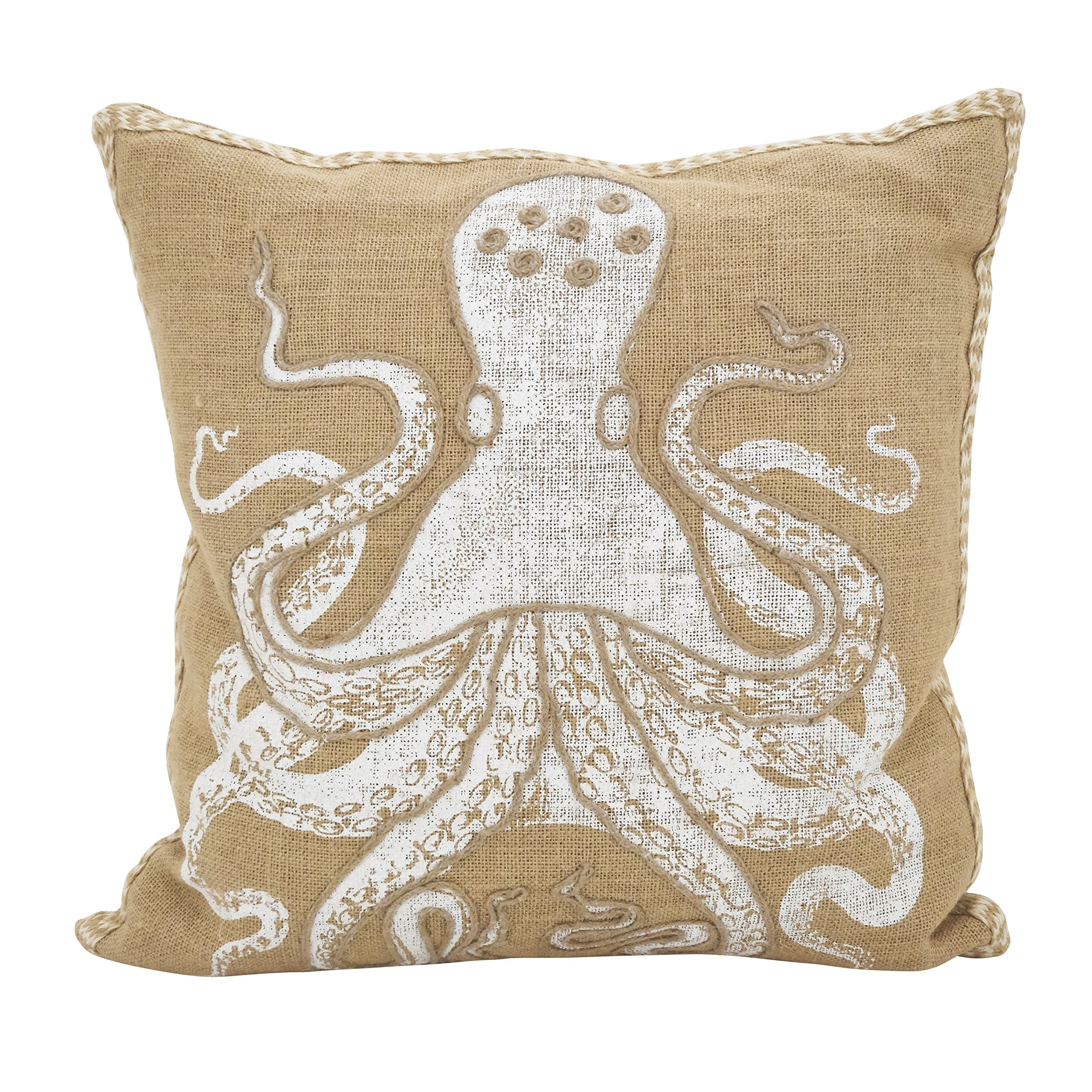 SARO LIFESTYLE Neptunian Collection Down Filled Octopus Throw Pillow, Octopus, 20