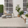 Nourison Positano Indoor/Outdoor Light Grey 9 x 12 Area Rug, Easy Cleaning, Non Shedding, Bed Room, Living Room, Dining Room, 